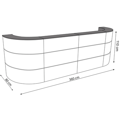 Artikelbild 2 für Kerkmann Empfangstheke Cento 7 für 2 Personen, weiß, anthrazit 360,0 x 80,0 x 110,0 cm, Artikelnummer 592828