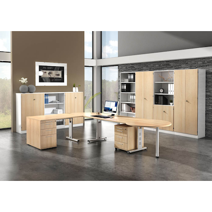 Artikelbild 5 für HAMMERBACHER Regalschrank Gradeo, V7300/W/E/RE weiß, eiche 80,0 x 42,0 x 200,4 cm, 1 St., Artikelnummer 628329