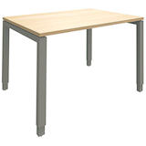 Artikelbild 1 für fm Sidney höhenverstellbarer Schreibtisch königsahorn rechteckig, 4-Fuß-Gestell Quadratrohr silber 120,0 x 80,0 cm, Artikelnummer 270031