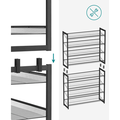 Artikelbild 8 für SONGMICS Schuhregal schwarz 92,5 x 30,7 x 163,5 cm, 1 St., Artikelnummer 262008