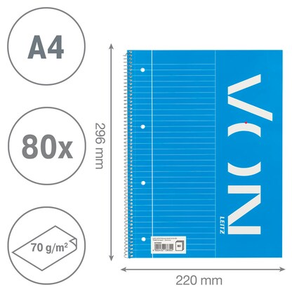 Artikelbild 4 für VON LEITZ Collegeblock liniert DIN A4 mit Randlinie (innen), 1 St., Artikelnummer 636096