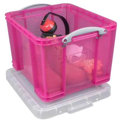 Artikelbild 3 für Really Useful Box Aufbewahrungsbox 35,0 l transparent, pink 48,0 x 39,0 x 31,0 cm, 1 St., Artikelnummer 305476