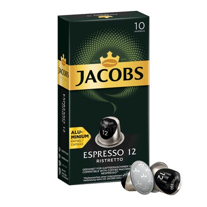 Artikelbild für JACOBS ESPRESSO RISTRETTO Kaffeekapseln, Arabica- und Robustabohnen kräftig, 10 Stück, Artikelnummer 340982