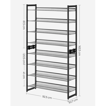 Artikelbild 5 für SONGMICS Schuhregal schwarz 92,5 x 30,7 x 163,5 cm, 1 St., Artikelnummer 262008