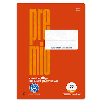 Artikelbild 2 für Staufen® Schulheft Premio Lineatur 22 kariert DIN A4 ohne Rand, 16 Blatt, 1 St., Artikelnummer 974598