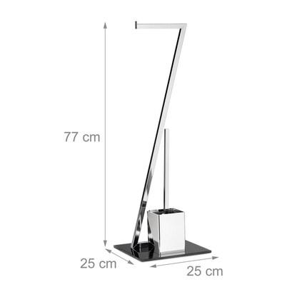 Artikelbild 4 für relaxdays WC-Garnitur GLASS silber, schwarz Metall, 1 St., Artikelnummer 361083