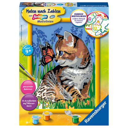 Artikelbild für Ravensburger Malen-nach-Zahlen Katze mit Schmetterling mehrfarbig, Artikelnummer 887172