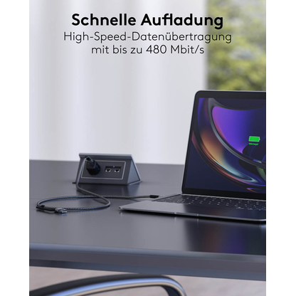Artikelbild 6 für goobay USB 2.0 C/USB 2.0 C, 2.0 A USB-Kabel 1,0 m grau, schwarz, 1 St., Artikelnummer 656128