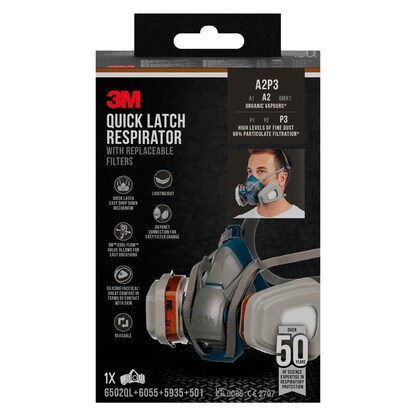 Artikelbild 7 für 3M Atemschutzmaske FFA2 P3 DIN EN 140, 1 St., Artikelnummer 615536