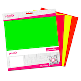 Artikelbild 1 für plottiX PremiumFlock Neon Aufbügelfolie farbsortiert Flock-Folie 30,0 x 30,0 cm, 4 St., Artikelnummer 266062