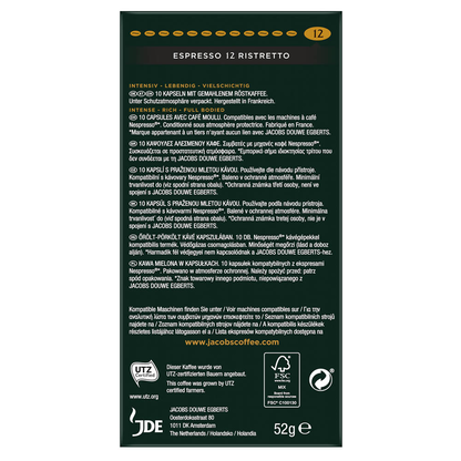 Artikelbild 4 für JACOBS ESPRESSO RISTRETTO Kaffeekapseln, Arabica- und Robustabohnen kräftig, 10 Stück, Artikelnummer 340982