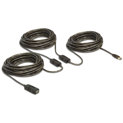 Artikelbild 2 für DeLOCK USB 2.0 A Kabel Verlängerung 30,0 m schwarz, 1 St., Artikelnummer 894762