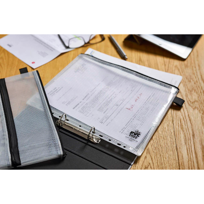 Artikelbild 2 für VELOFLEX Reißverschlussbeutel 25,0 x 31,9 cm transparent/schwarz 0,26 mm, 1 St., Artikelnummer 190706