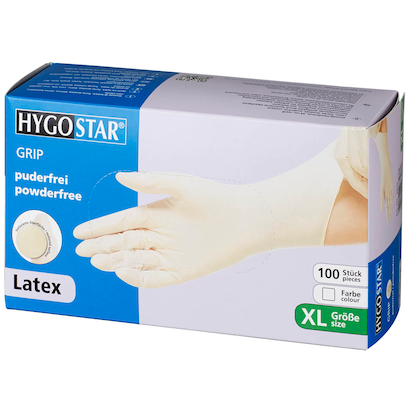 Artikelbild 2 für HYGOSTAR unisex Einmalhandschuhe GRIP weiß Größe XL, 100 St., Artikelnummer 597898
