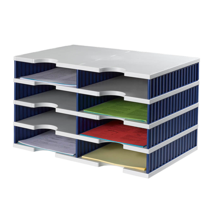 Artikelbild 3 für styro Sortierstation Styrodoc grau/blau mit 8 Fächern, Artikelnummer 444901