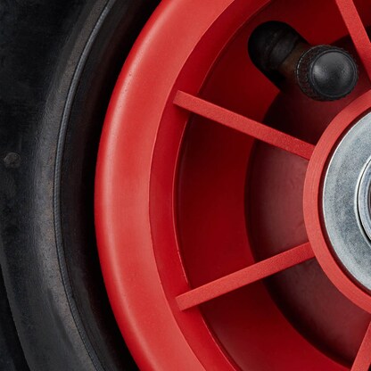 Artikelbild 3 für relaxdays Sackkarrenräder luftbereift schwarz, rot Kunststoff Felgen, Achse 2,0 cm, Artikelnummer 452427