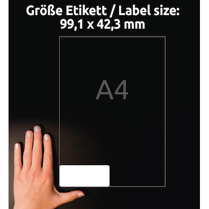 Artikelbild 5 für AVERY Zweckform Folien-Adressetiketten L4772-25 transparent 99,1 x 42,3 mm, 25 Blatt, Artikelnummer 345470