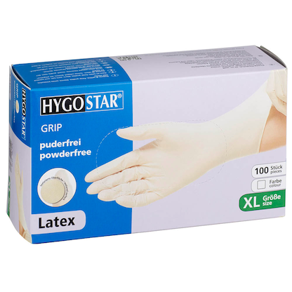 Artikelbild für HYGOSTAR unisex Einmalhandschuhe GRIP weiß Größe XL, 100 St., Artikelnummer 597898