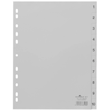 Artikelbild 1 für DURABLE Ordnerregister DIN A4 Vollformat 1-10 grau 10-teilig, 1 Satz, Artikelnummer 456525