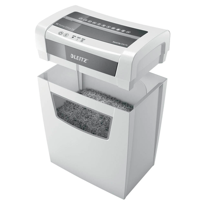 Artikelbild 7 für AKTION: LEITZ IQ Home Office Aktenvernichter mit Partikelschnitt P-4, 4 x 28 mm, bis 10 Blatt, weiß, Artikelnummer 818118