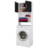 Artikelbild 1 für VCM my bath Waschmaschinenschrank Jutas, 912210 weiß, schwarz 2 Fachböden 64,0 x 25,0 x 190,0 cm, Artikelnummer 387144