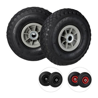 Artikelbild für relaxdays Sackkarrenräder luftbereift schwarz Kunststoff Felgen, Achse 2,0 cm, Artikelnummer 452522