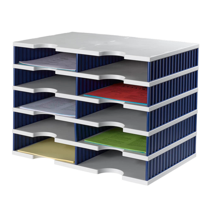 Artikelbild 2 für styro Sortierstation Styrodoc grau/blau mit 10 Fächern, Artikelnummer 444927