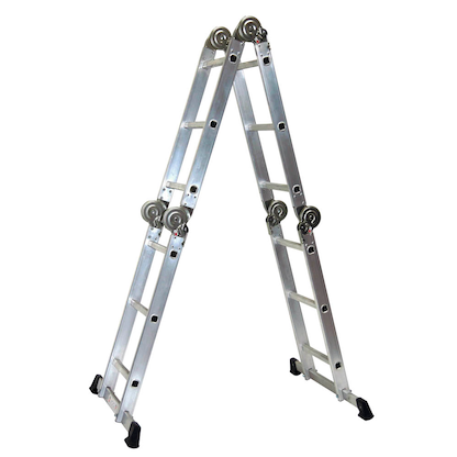 Artikelbild für SZ Metall Gelenkleiter silber 4x 3 Sprossen, H: 330,0 cm, Artikelnummer 339440