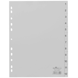 Artikelbild 1 für DURABLE Ordnerregister DIN A4 Vollformat 1-12 grau 12-teilig, 1 Satz, Artikelnummer 456533