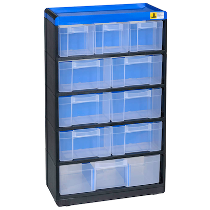 Artikelbild 2 für Allit VarioPlus Kleinteilemagazin schwarz, blau 30,0 x 13,5 x 52,5 cm, 1 St., Artikelnummer 837498