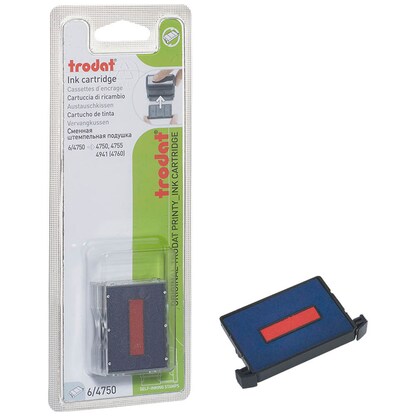 Artikelbild für trodat Ersatzstempelkissen 6/4750/2 blau/rot 4,1 x 2,4 cm, 2 St., Artikelnummer 742098