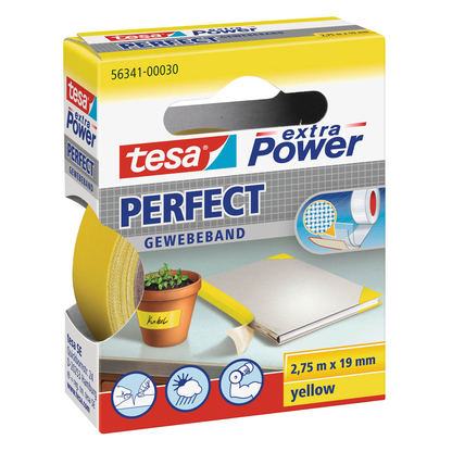 Artikelbild 2 für tesa extra Power® Perfect Gewebeband gelb 19,0 mm x 2,75 m 1 Rolle, Artikelnummer 110916