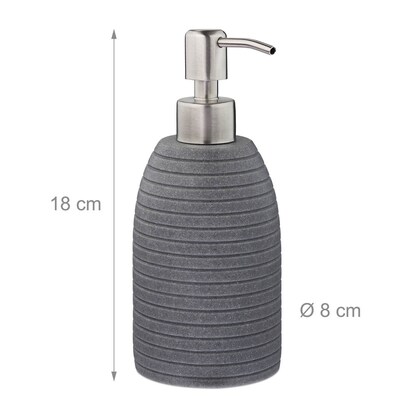 Artikelbild 2 für relaxdays Seifenspender 10031053_111 grau Polyresin 300,0 ml, 1 St., Artikelnummer 644437