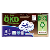 Artikelbild 1 für Soft Star Toilettenpapier Das ÖKO Clevere 3-lagig Recyclingpapier, 8 Rollen, Artikelnummer 435954