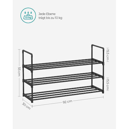 Artikelbild 9 für SONGMICS Schuhregal schwarz 92,0 x 30,0 x 55,0 cm, 1 St., Artikelnummer 260879