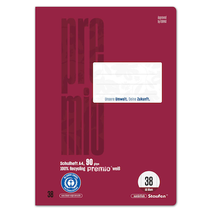 Artikelbild 2 für Staufen® Schulheft Premio Lineatur 38 kariert DIN A4 Innen- und Außenrand, 16 Blatt, 1 St., Artikelnummer 974853