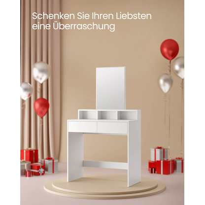 Artikelbild 5 für VASAGLE Schminktisch rechteckig Melamin, Spanplatte weiß 40,0 x 40,0 x 140,0 cm, 1 St., Artikelnummer 439186