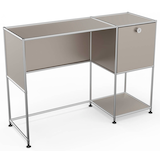 Artikelbild 1 für viasit System4 Schreibtisch taupe rechteckig, Rundrohrgestell silber 116,0 x 41,0 cm, Artikelnummer 491403
