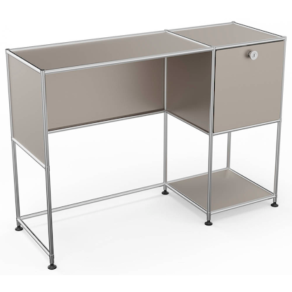 Artikelbild für viasit System4 Schreibtisch taupe rechteckig, Rundrohrgestell silber 116,0 x 41,0 cm, Artikelnummer 491403