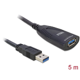 Artikelbild 1 für DeLOCK USB 3.0 A Kabel Verlängerung 5,0 m schwarz, 1 St., Artikelnummer 894743