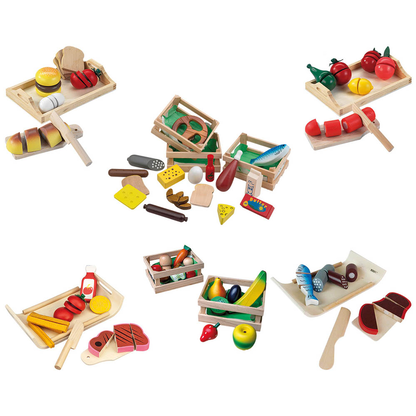 Artikelbild 2 für HAPPY PEOPLE® Kaufladen-Zubehör Holztablett mit Holzmahlzeit mehrfarbig, Artikelnummer 966827