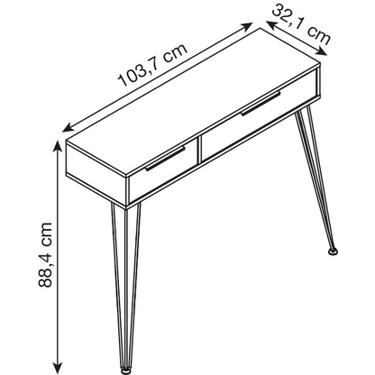 Artikelbild 4 für MÖBELPARTNER Hank Konsolentisch rechteckig Holzwerkstoff eiche, schwarz 103,7 x 32,1 x 88,4 cm, 1 St., Artikelnummer 255228