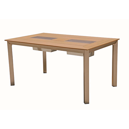 Artikelbild 4 für Garden Pleasure Gartentisch FLORENCE champagner rechteckig 90,0 x 150,0 x 75,0 cm, Artikelnummer 311157