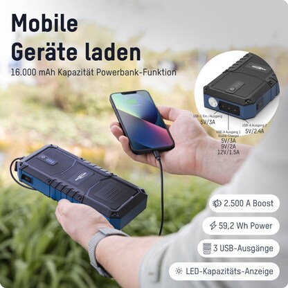 Artikelbild 3 für ANSMANN Jump Starter 16.0 Starthilfekabel, Artikelnummer 630139