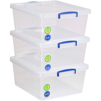 Artikelbild für Really Useful Box Aufbewahrungsboxen 3x 17,5 l transparent 38,3 x 46,0 x 19,5 cm, 3 St., Artikelnummer 751956