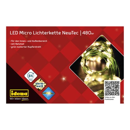 Artikelbild 12 für Idena NewTec 480er Micro LED Lichterkette grün 52,5 m, 1 St., Artikelnummer 761831