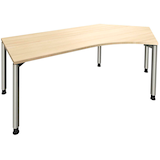 Artikelbild 1 für fm fastline Schreibtisch königsahorn Bogenform, 4-Fuß-Gestell silber 220,0 x 80,0 cm, Artikelnummer 269797