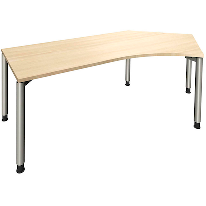 Artikelbild für fm fastline Schreibtisch königsahorn Bogenform, 4-Fuß-Gestell silber 220,0 x 80,0 cm, Artikelnummer 269797