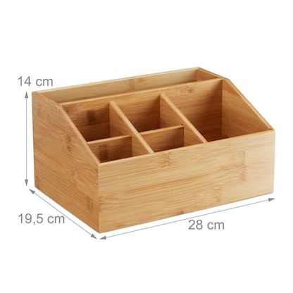 Artikelbild 7 für relaxdays Schreibtisch-Organizer braun Bambus 6 Fächer 28,0 x 19,5 x 14,0 cm, Artikelnummer 604993