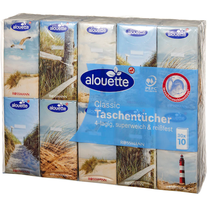 Artikelbild 2 für alouette Taschentücher 4-lagig weiß, 30x 10 Tücher, Artikelnummer 212433
